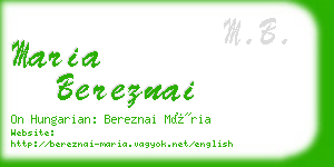 maria bereznai business card